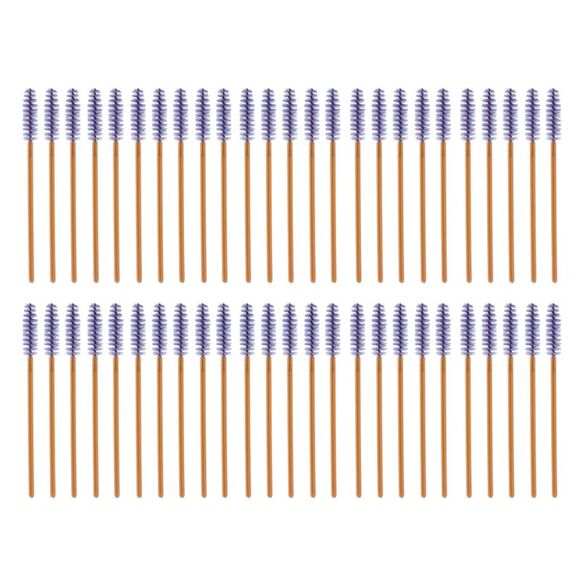 Makeup Convenient Eyebrows Brushes Gold Tone Purple 50 Pcs - Picture 1 of 5
